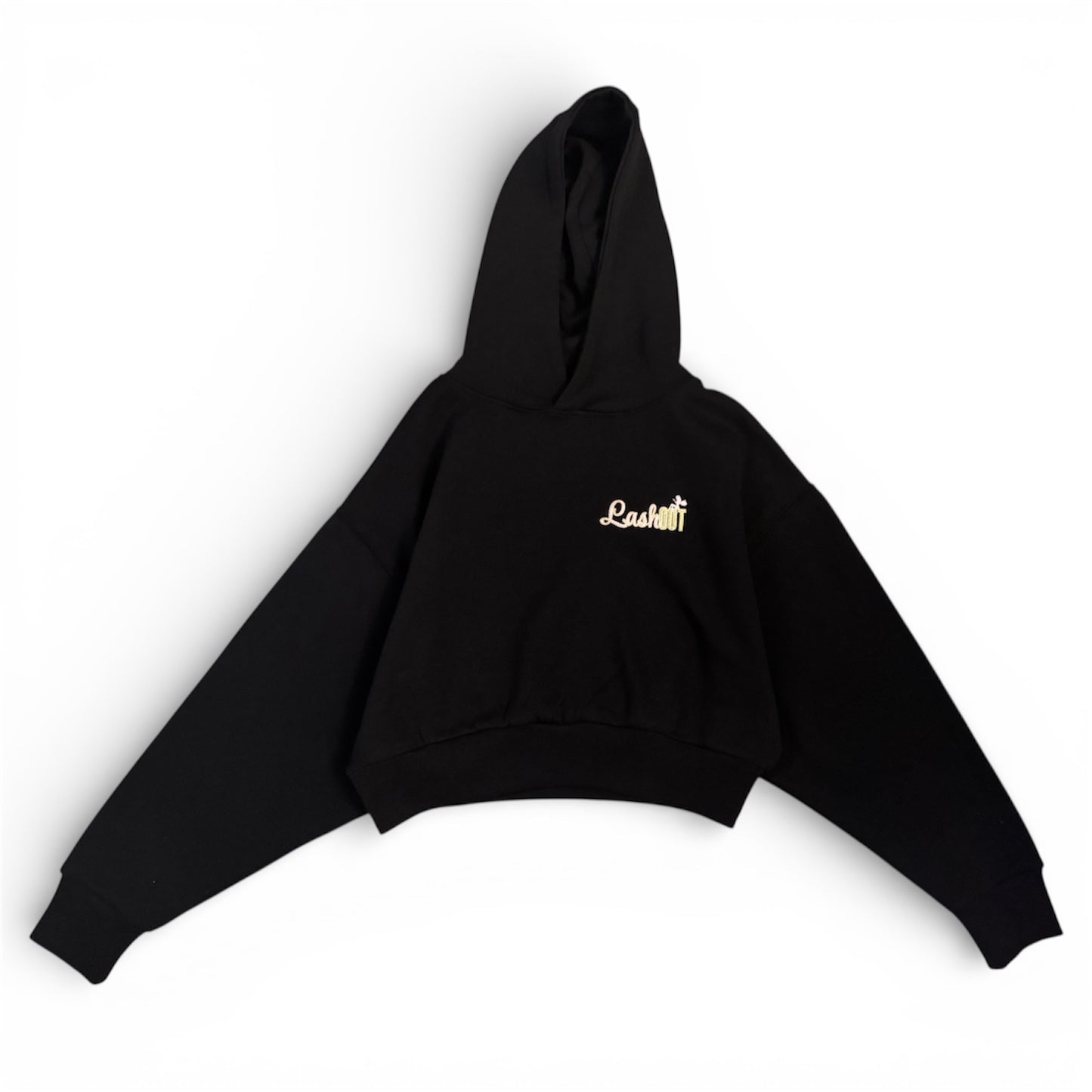 LashOut Signature Embroidered Oversized Cropped Hoodie