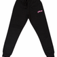 LashOut Signature Track Pants – Black with Pink Embroidery