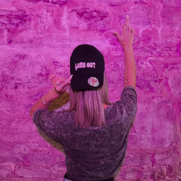 Lash Out 🩷 Embroidered Strap Back Ball Cap
