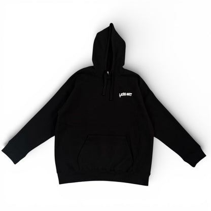 LashOut White Embroidery Hoodie | Black Hoodie
