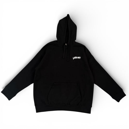 LashOut White Embroidery Hoodie | Black Hoodie