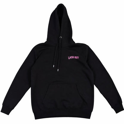 LashOut Pink Embroidery Hoodie | Black Hoodie