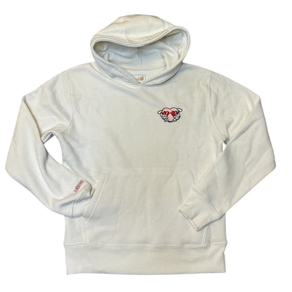 Sending Love Embroidery Hoodie White