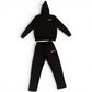 LashOut Pink Embroidery Tracksuit – Black