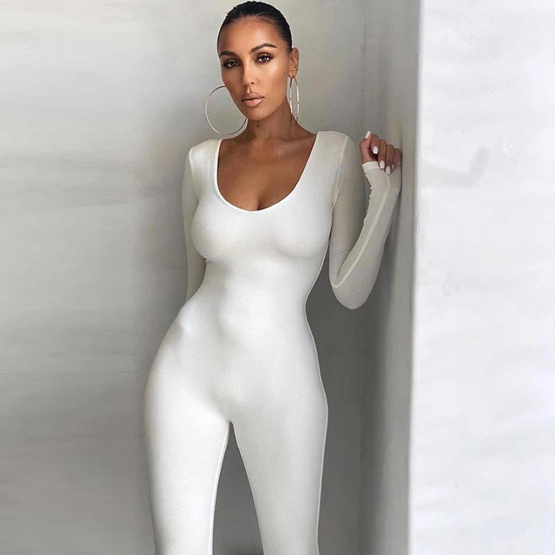 All white one outlet piece jumpsuit